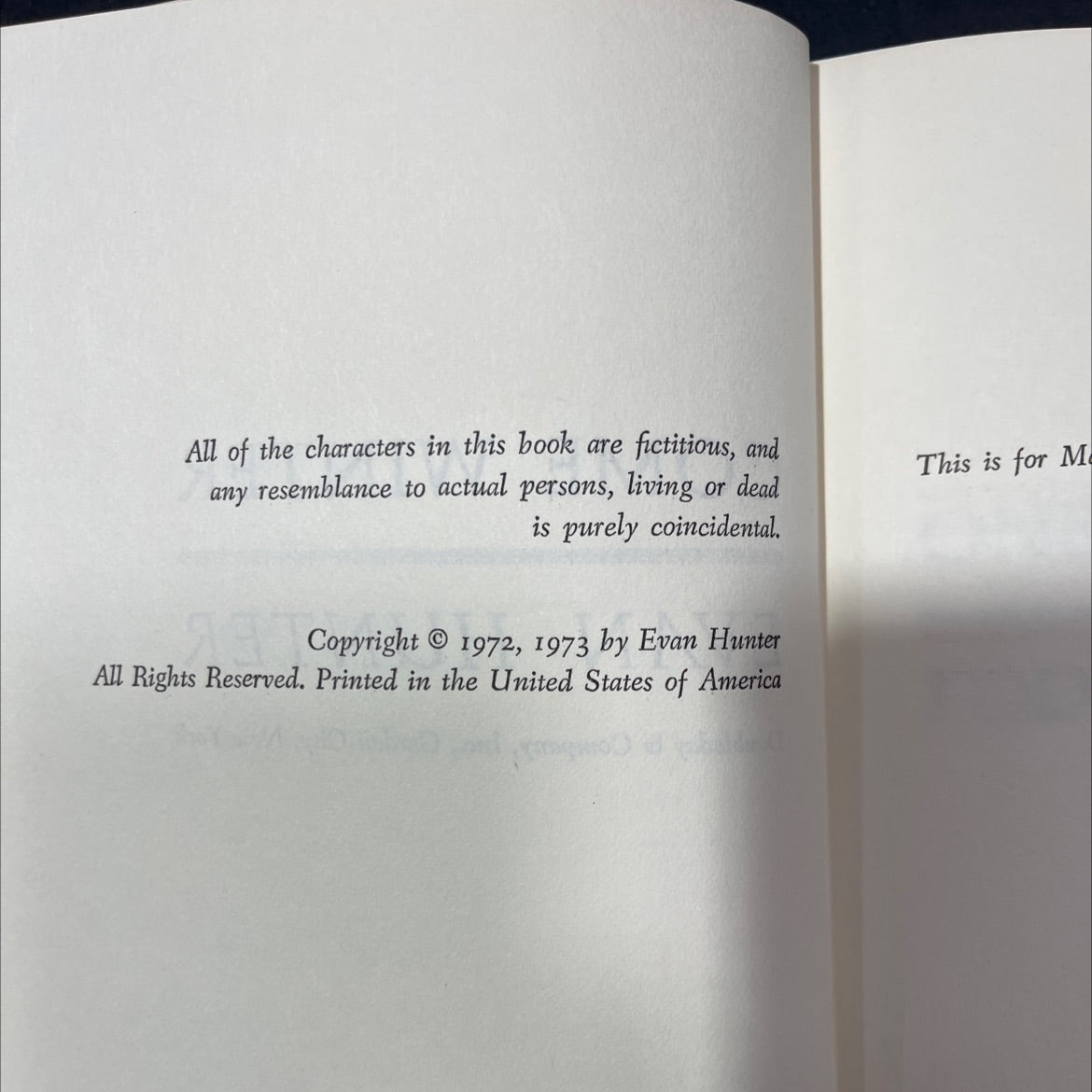 come winter book, by evan hunter, 1973 Hardcover image 3