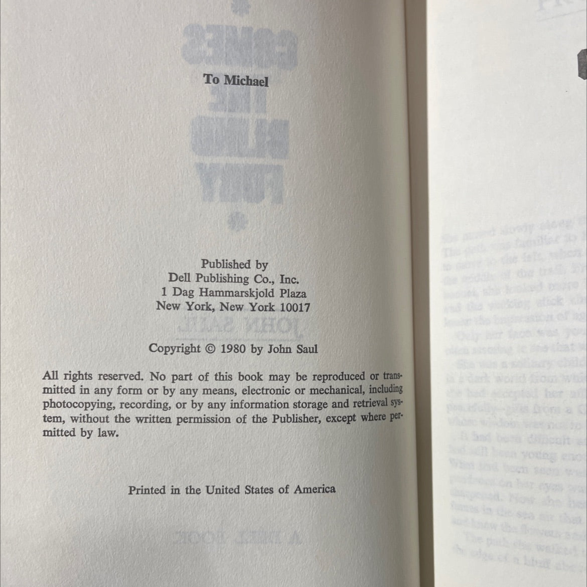 comes the blind fury book, by john saul, 1980 Hardcover image 3