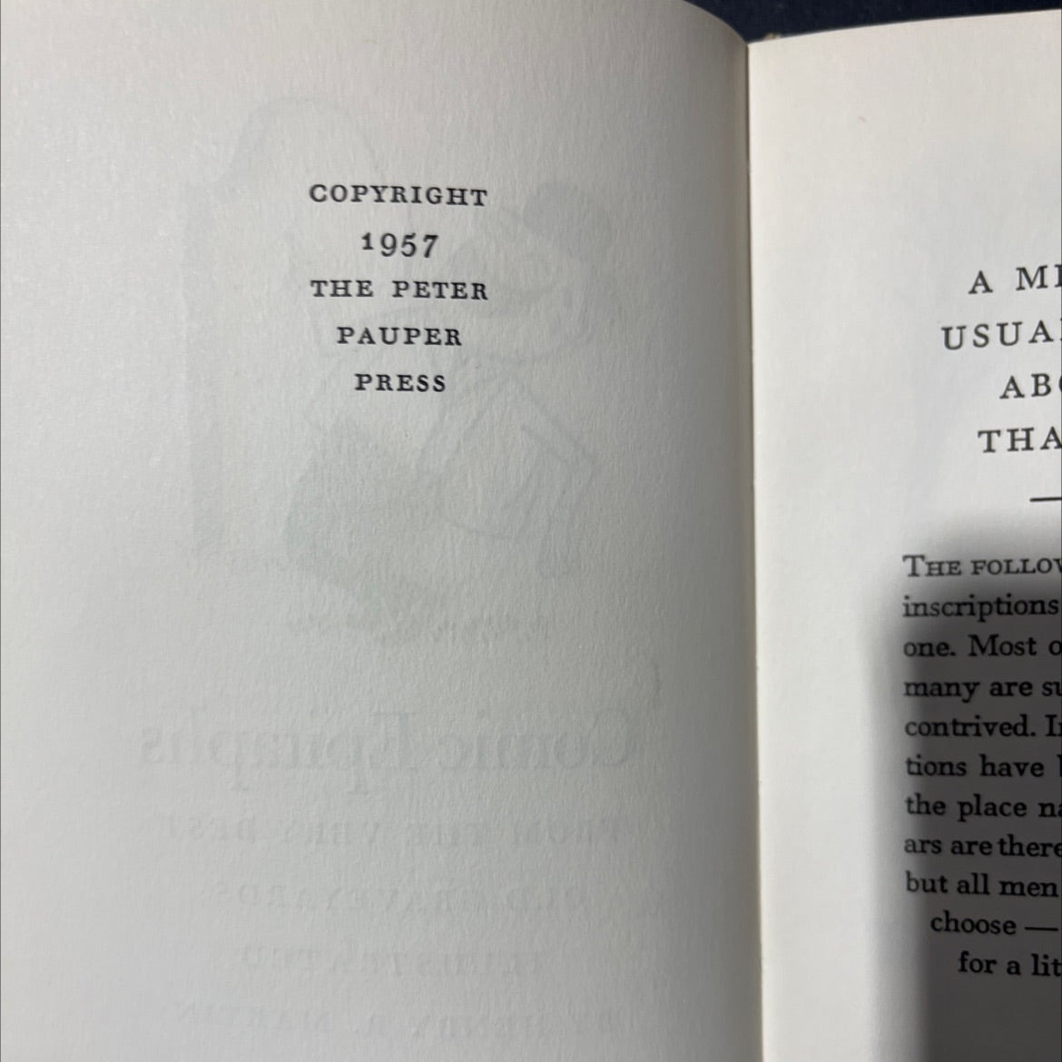 comic epitaphs from the very best old graveyards book, by unknown, 1957 Hardcover image 3