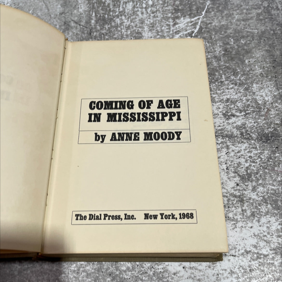 coming of age in mississippi book, by anne moody, 1968 Hardcover image 2