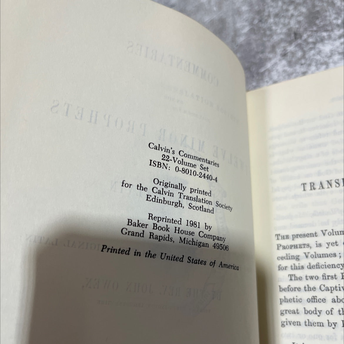 commentaries on the twelve minor prophets book, by john calvin, 1981 Hardcover image 3