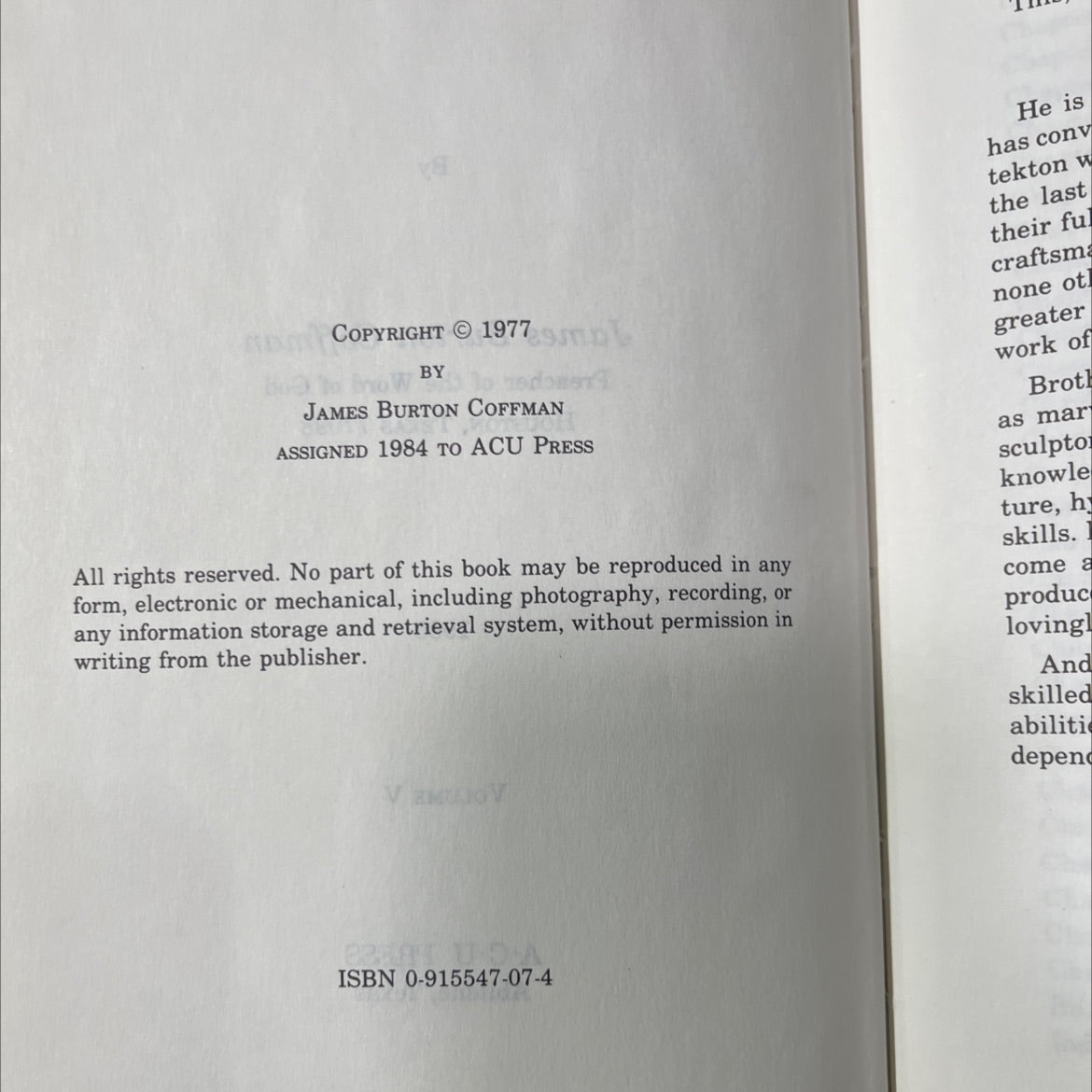 commentary on acts book, by james burton coffman, 1985 Hardcover image 3