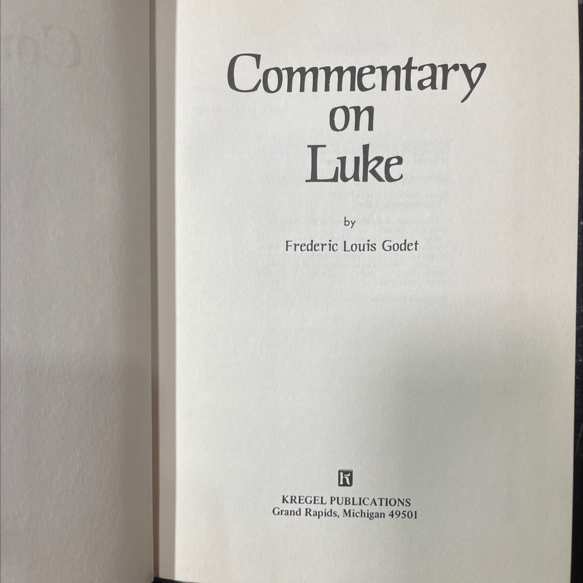 commentary on luke book, by frederic louis godet, 1981 Hardcover image 2