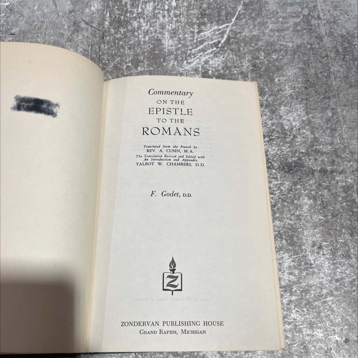 commentary on the epistle to the romans book, by f. godet, d.d., 1969 Hardcover image 2