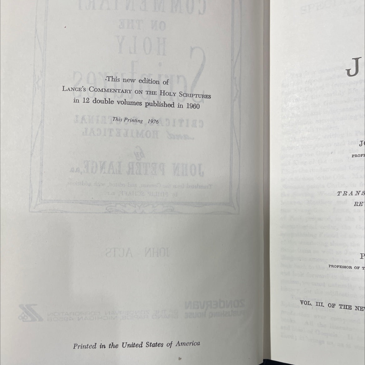 commentary on the holy scriptures critical, doctrinal and homiletical book, by john peter lange, 1976 Hardcover image 3