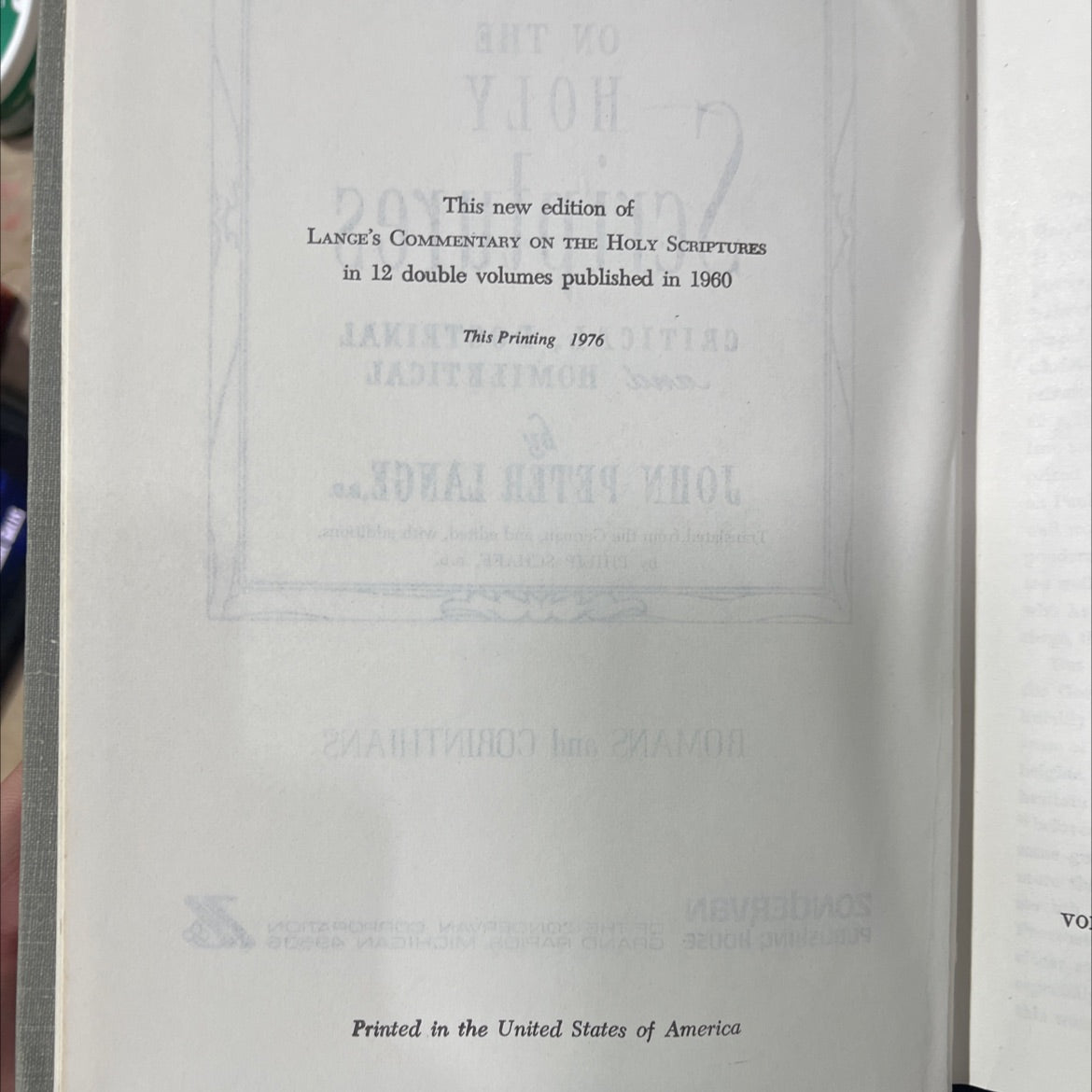 commentary on the holy scriptures critical, doctrinal and homiletical book, by john peter lange, 1976 Hardcover image 3