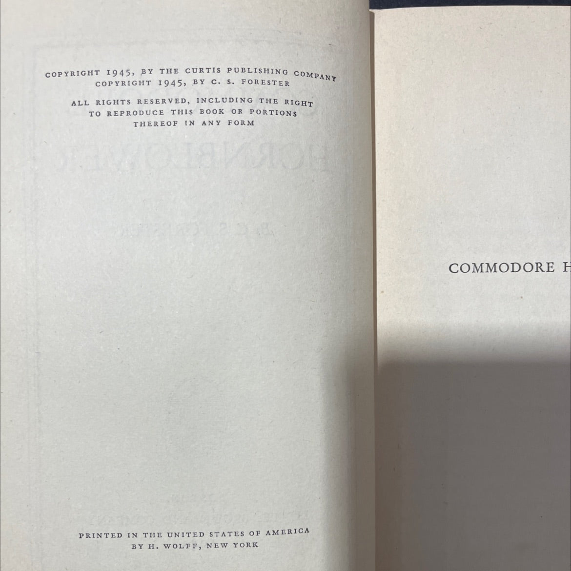 commodore hornblower book, by c. s. forester, 1945 Hardcover image 3
