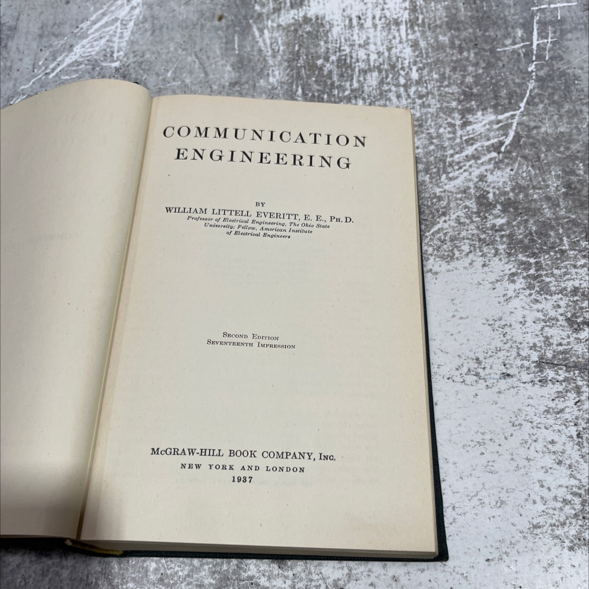 communication engineering book, by william littell everitt, 1937 Hardcover image 2