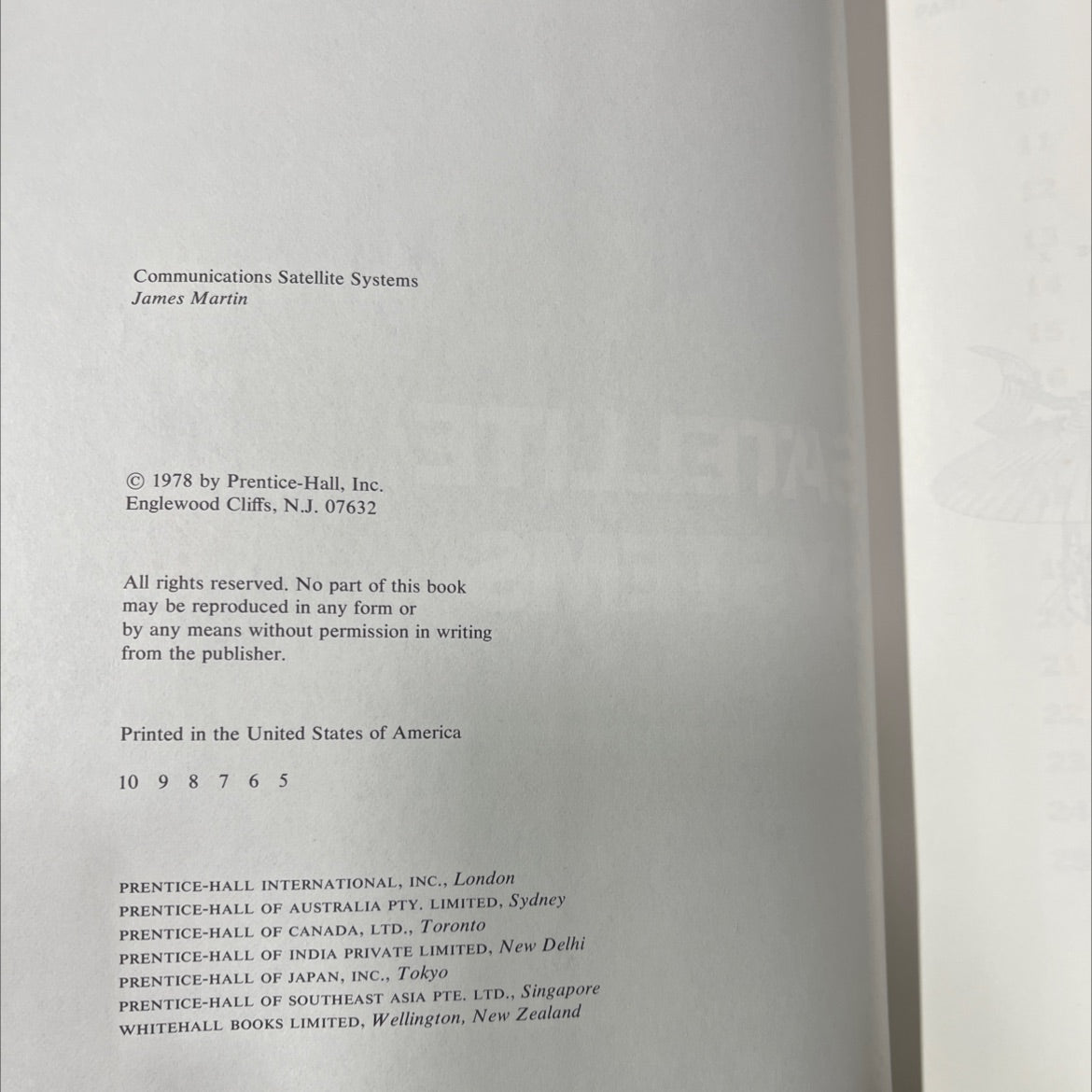 communications satellite systems book, by james martin, 1978 Hardcover image 3