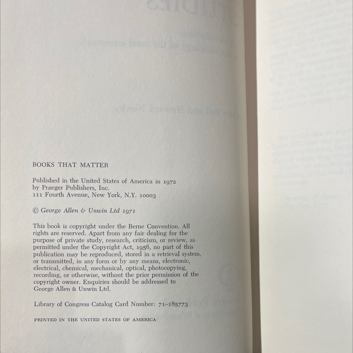 community studies an introduction to the sociology of the local community book, by Colin Bell and Howard Newby, 1972 image 3