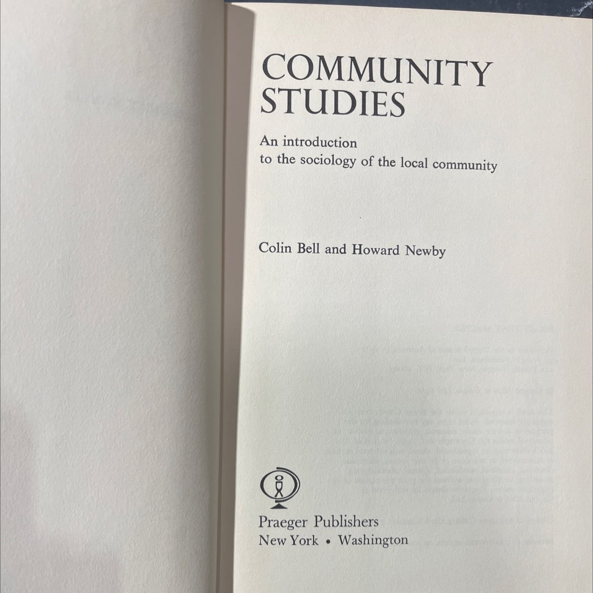community studies an introduction to the sociology of the local community book, by Colin Bell and Howard Newby, 1972 image 2