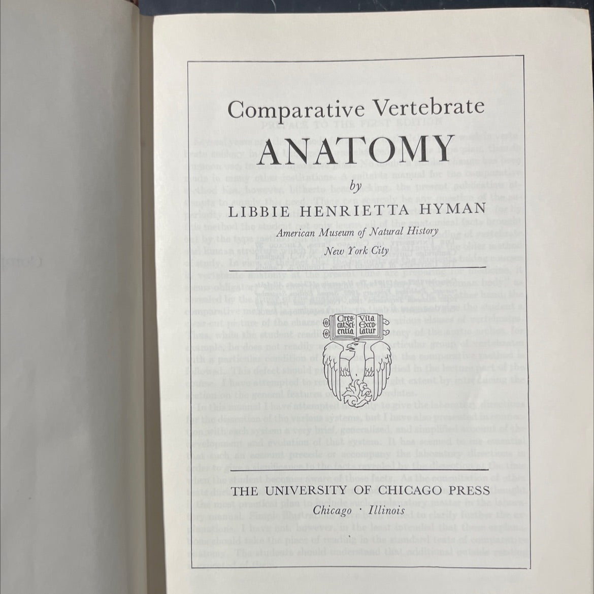 comparative vertebrate anatomy book, by libbie henrietta hyman, 1959 Hardcover image 2