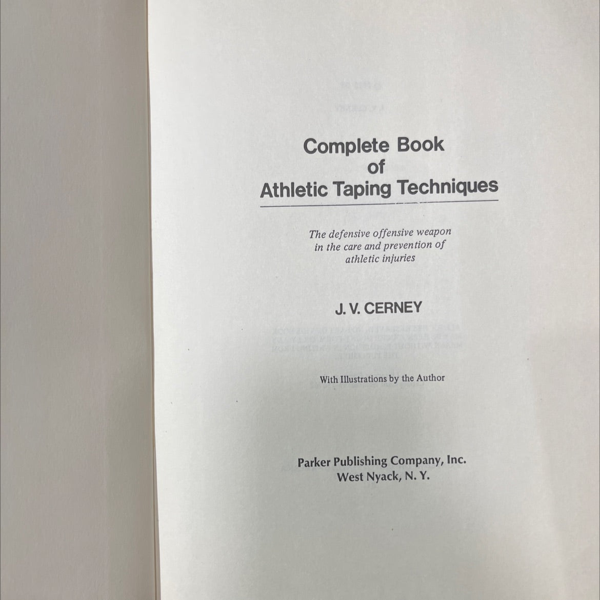 complete book of athletic taping techniques book, by j. v. cerney, 2008 Hardcover image 2