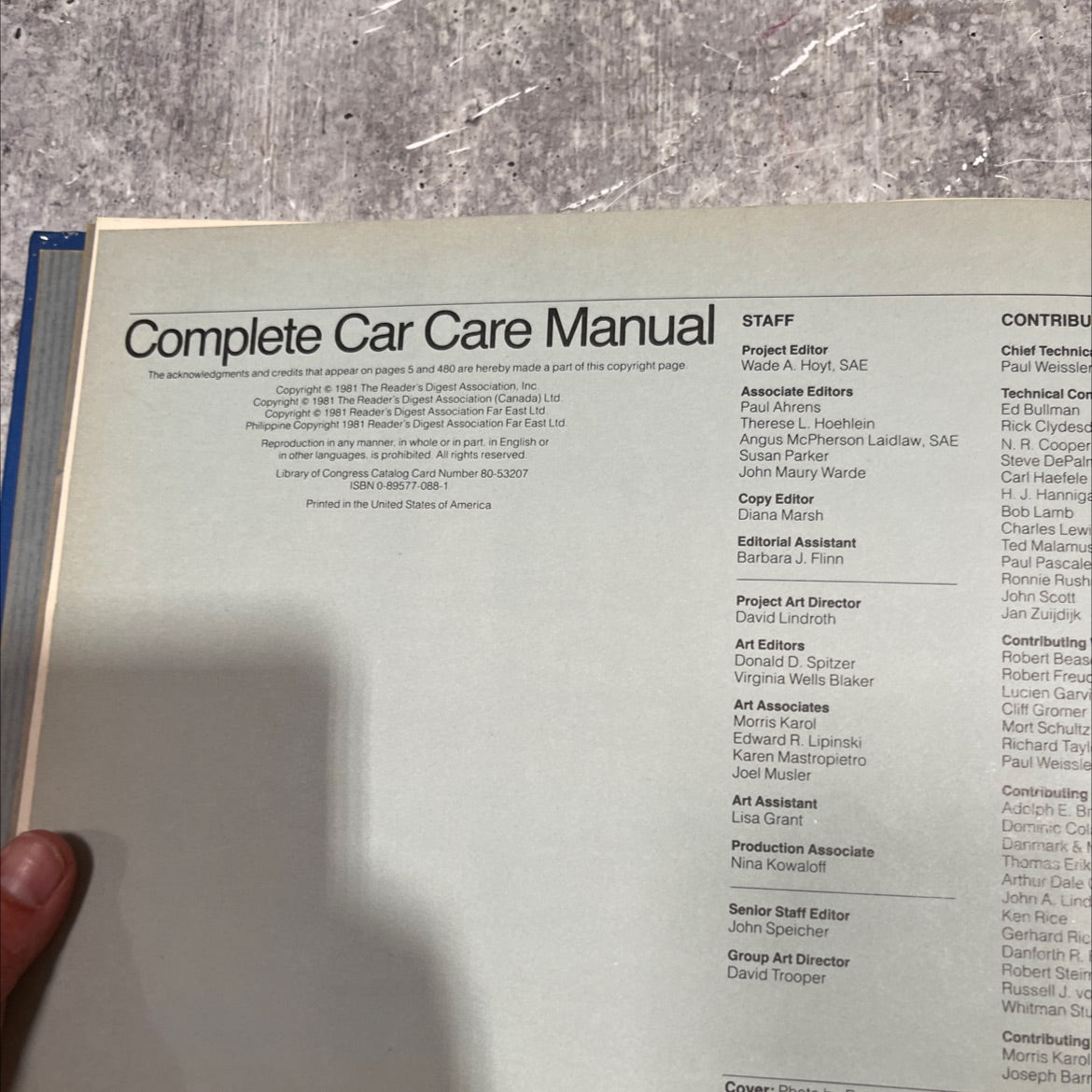 complete car care manual book, by unknown, 1981 Hardcover image 3