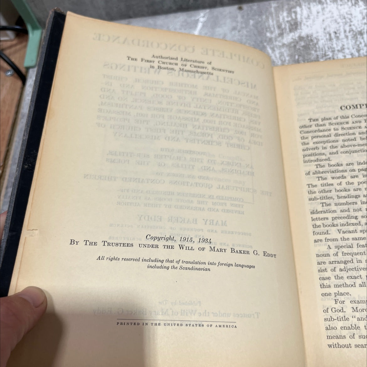 complete concordance to miscellaneous writings book, by mary baker eddy, 1934 Hardcover image 3