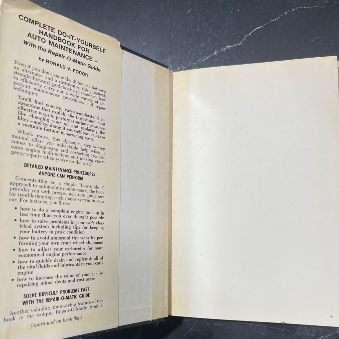 complete do-it-yourself handbook for auto repair and maintenance - with the repair-o-matic guide book, by ronald v. image 4