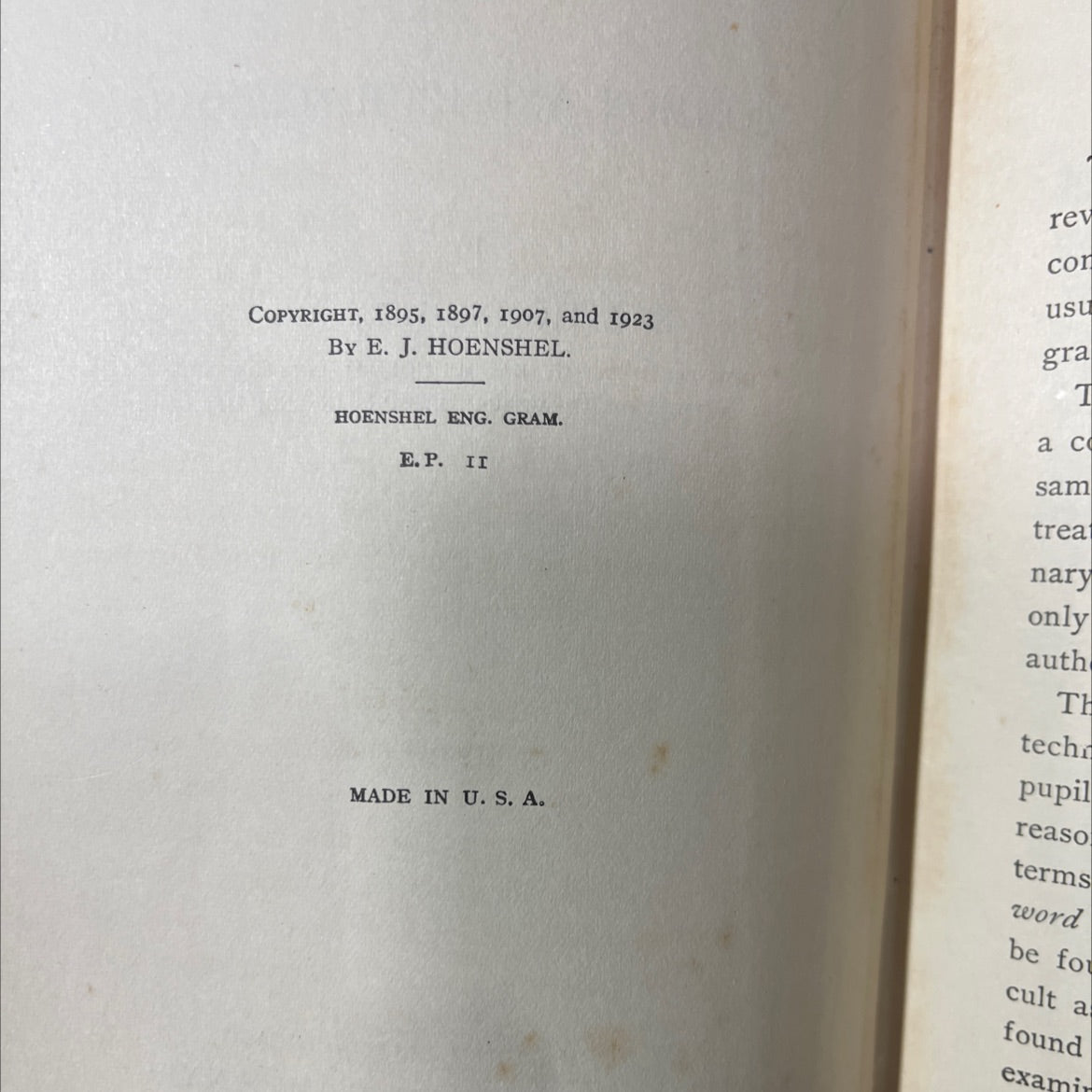 complete english grammar for common and high schools book, by e. j. hoenshel, 1923 Hardcover image 3