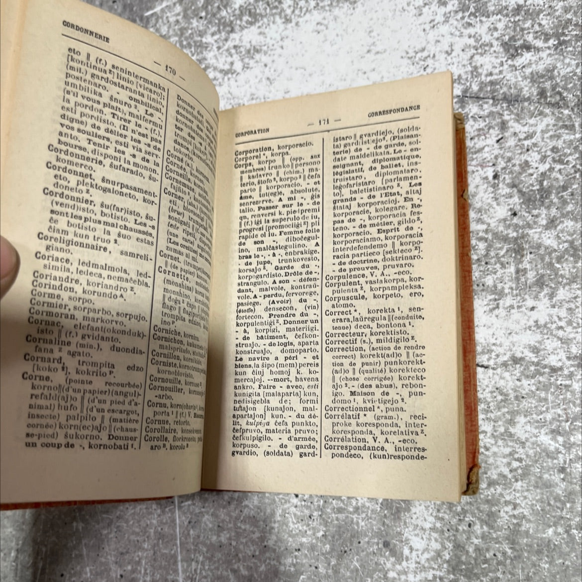 complete french-esperanto dictionary book, by e. grosjean-maupin, 1947 Hardcover image 3