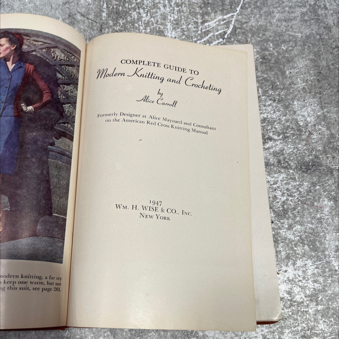 complete guide to modern knitting and crocheting book, by alice carroll, 1947 Hardcover image 2