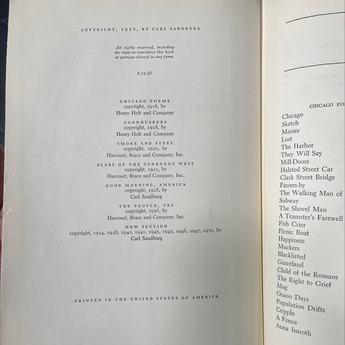 complete poems book, by carl sandburg, 1950 Hardcover image 3