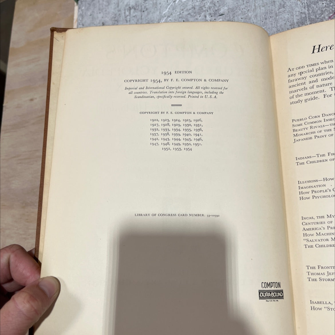 compton's pictured encyclopedia and fact-index book, by F. E. Compton & Company, 1954 Hardcover image 3