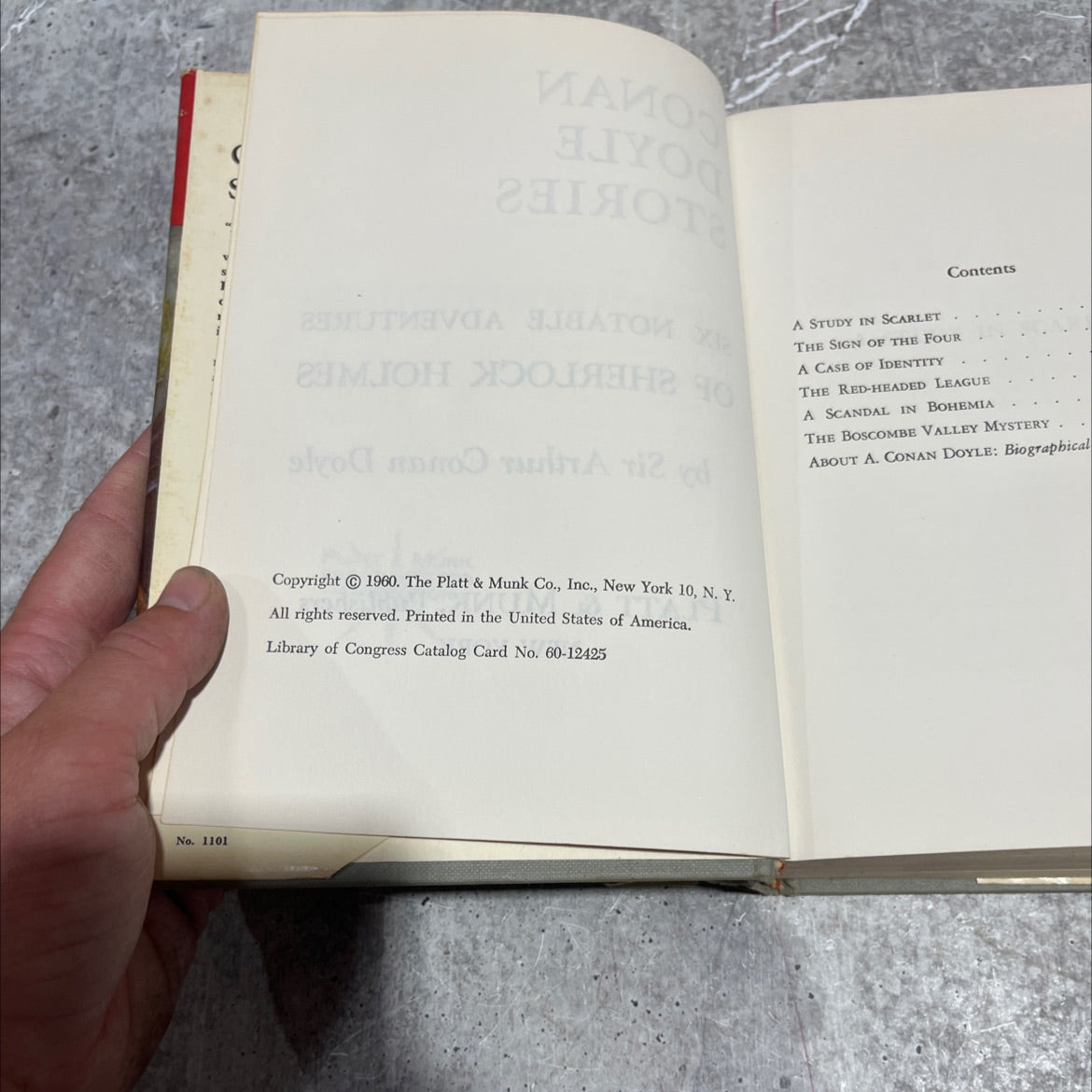 conan doyle stories in scarlet six notable adventures of sherlock holmes book, by sir arthur conan doyle, 1960 Hardcover image 3