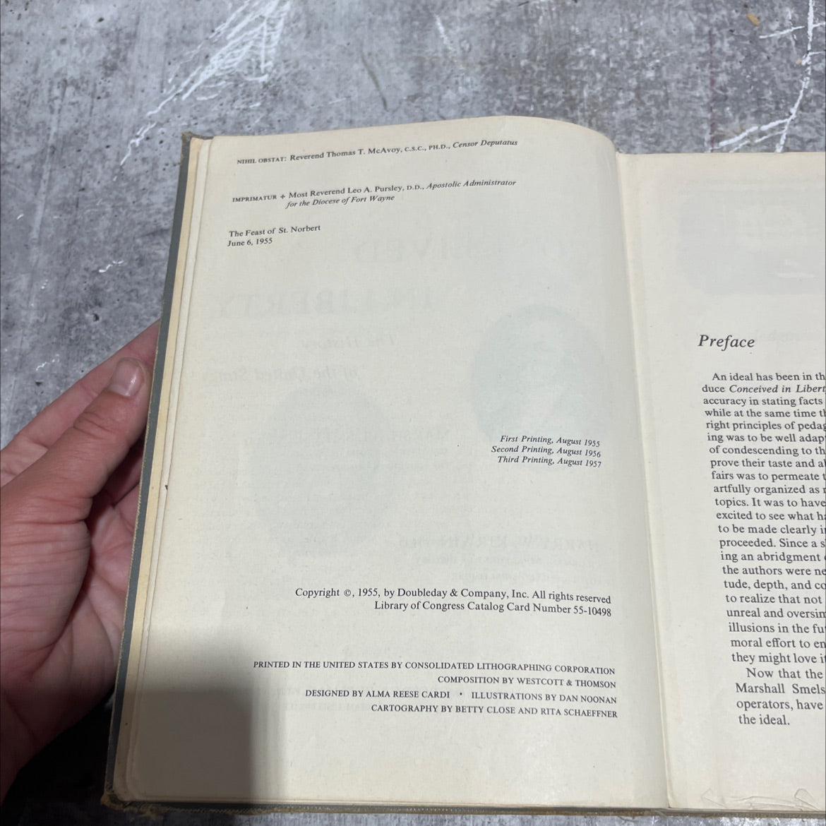 conceived in liberty the history of the united states book, by marshall smelser, 1957 Hardcover image 3