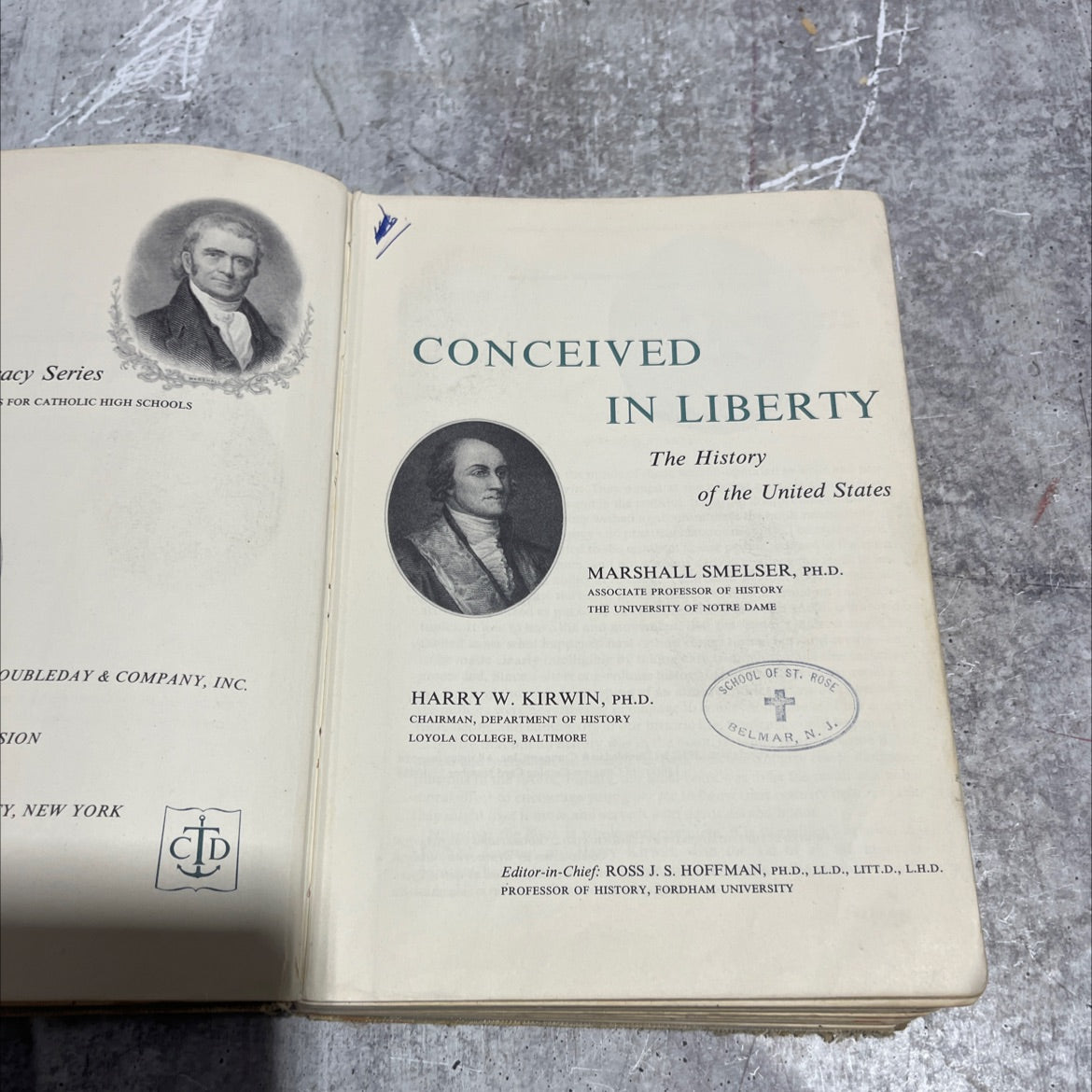 conceived in liberty the history of the united states book, by marshall smelser, 1957 Hardcover image 2