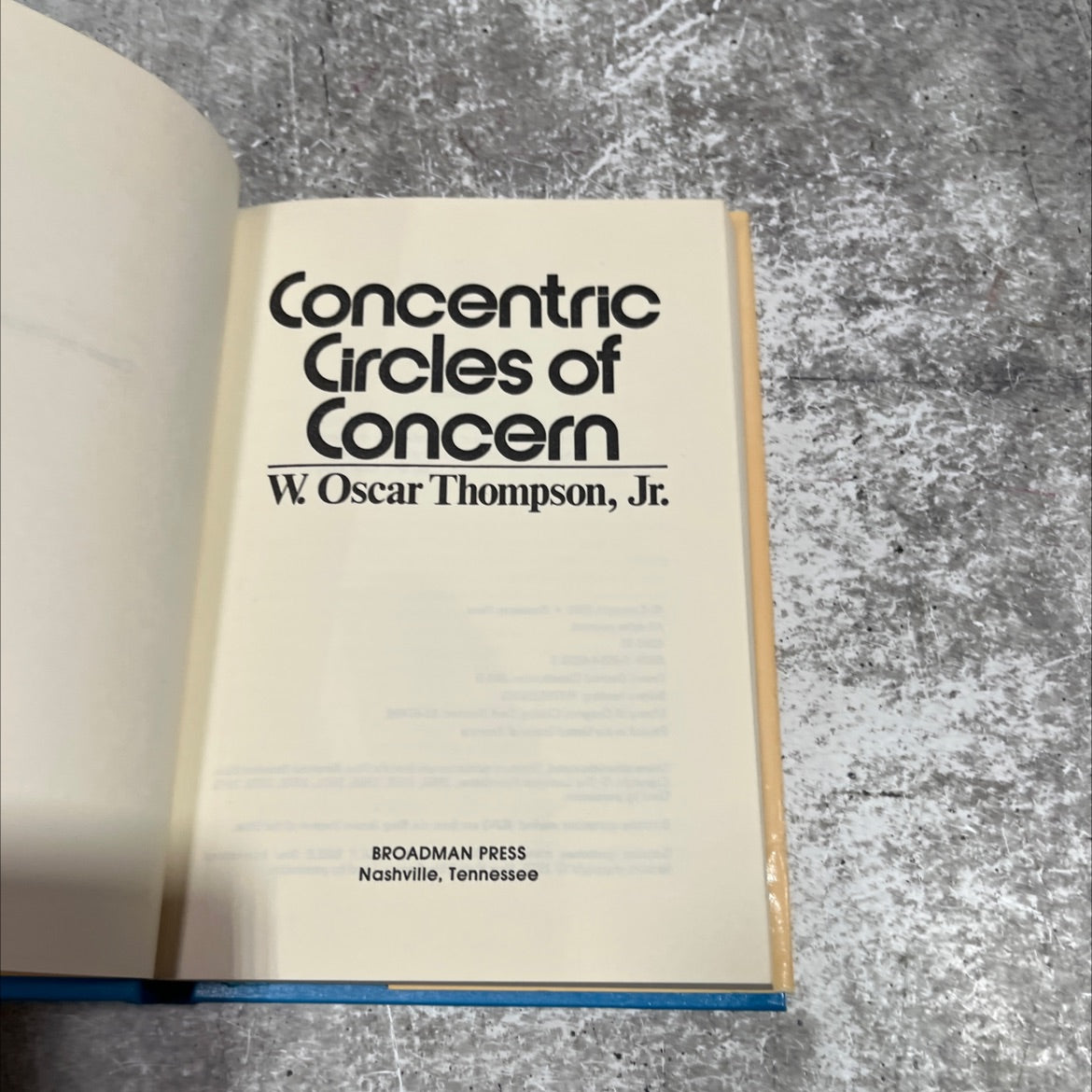 concentric circles of concern book, by w. oscar thompson, jr., 1981 Hardcover image 2