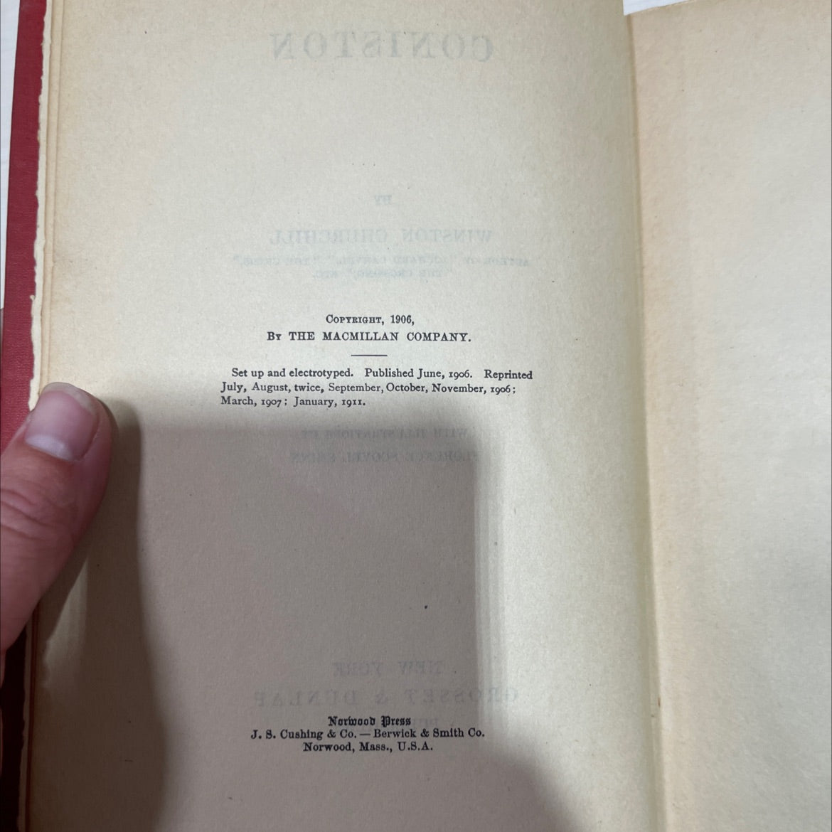 coniston book, by winston churchill, 1911 Hardcover image 3