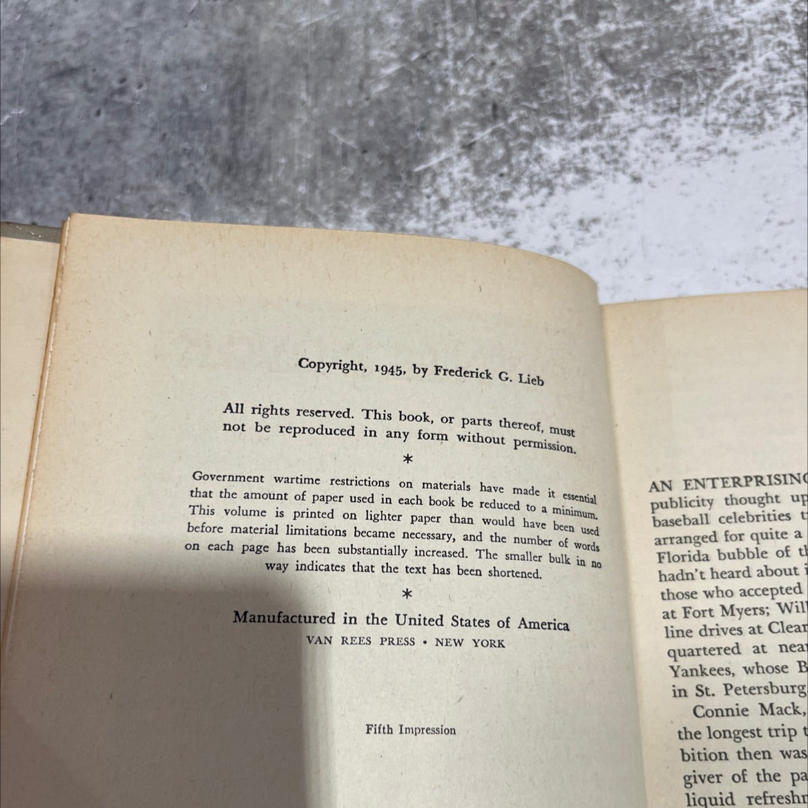 connie mack grand old man of baseball book, by frederick g. lieb, 1945 Hardcover image 3