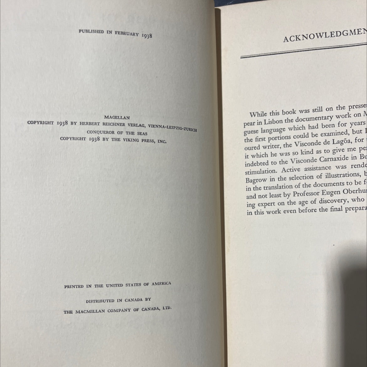 conqueror of the seas the story of magellan book, by stefan zweig, 1938 Hardcover image 3