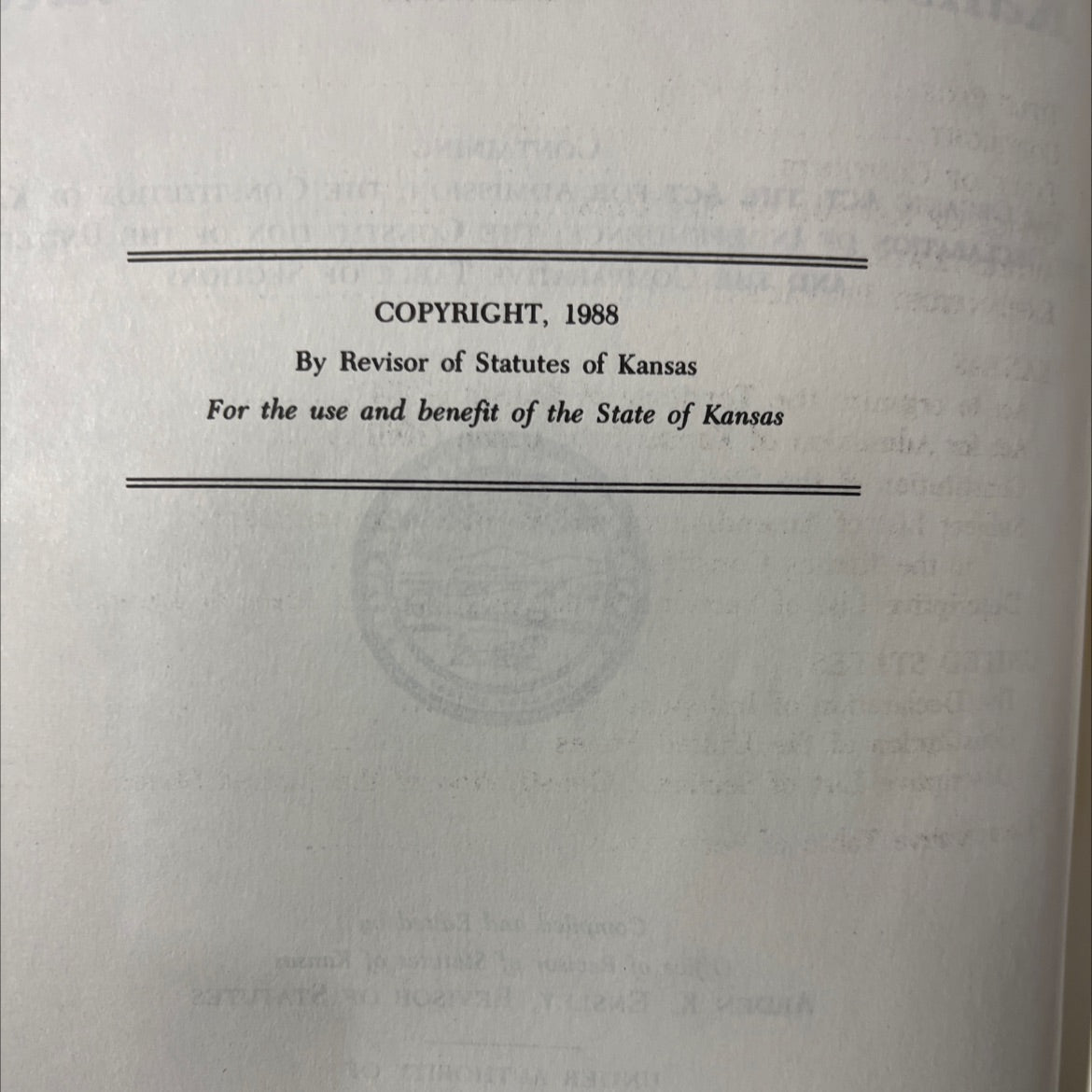 constitutions volume kansas statutes annotated containing the organic act the act for admission the constitution of image 3