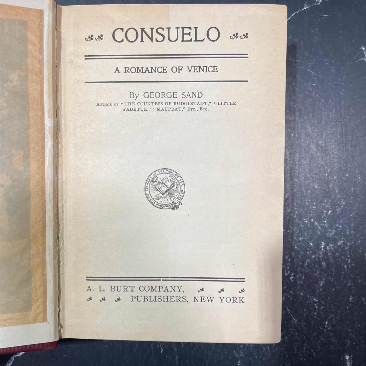 consuelo a romance of venice book, by george sand, unknown Hardcover image 3