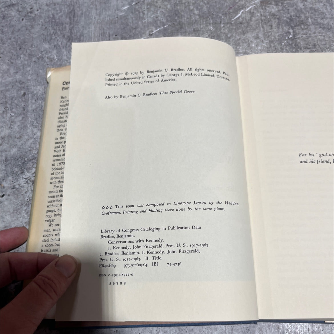 conversations with kennedy book, by benjamin c. bradlee, 1975 Hardcover image 3