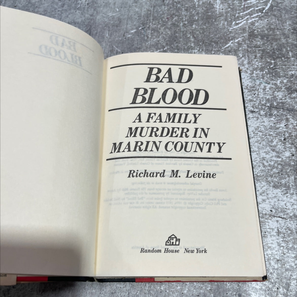 cooja bad blood a family murder in marin county book, by richard m. levine, 1975 Hardcover image 2