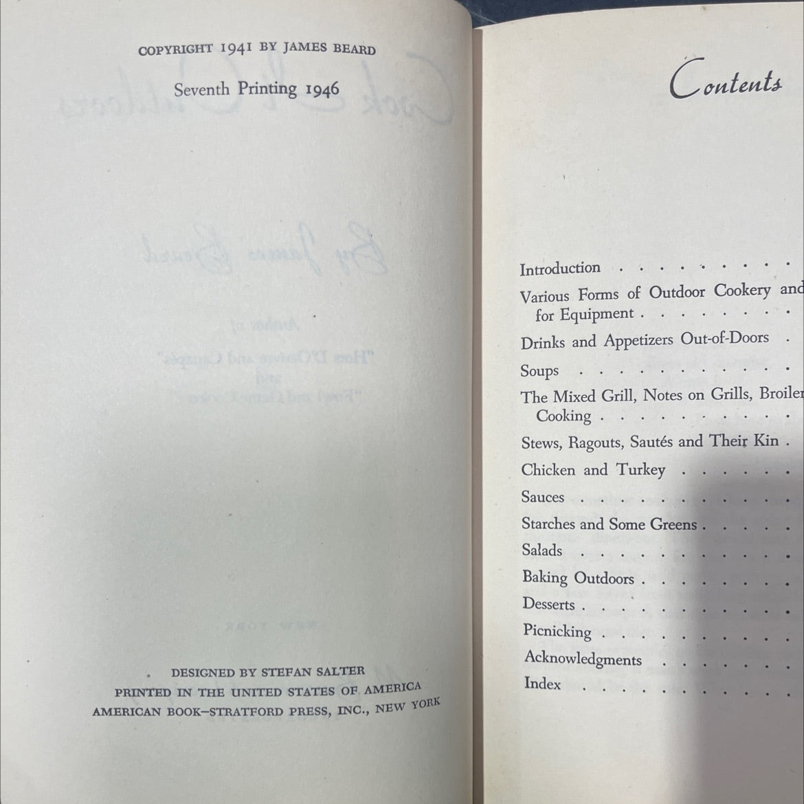 cook it outdoors book, by james beard, 1946 Hardcover image 3