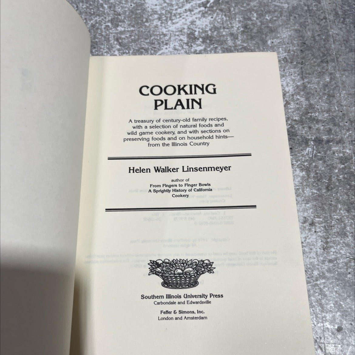 cooking plain book, by Helen Walker Linsenmeyer, 1976 Hardcover image 2