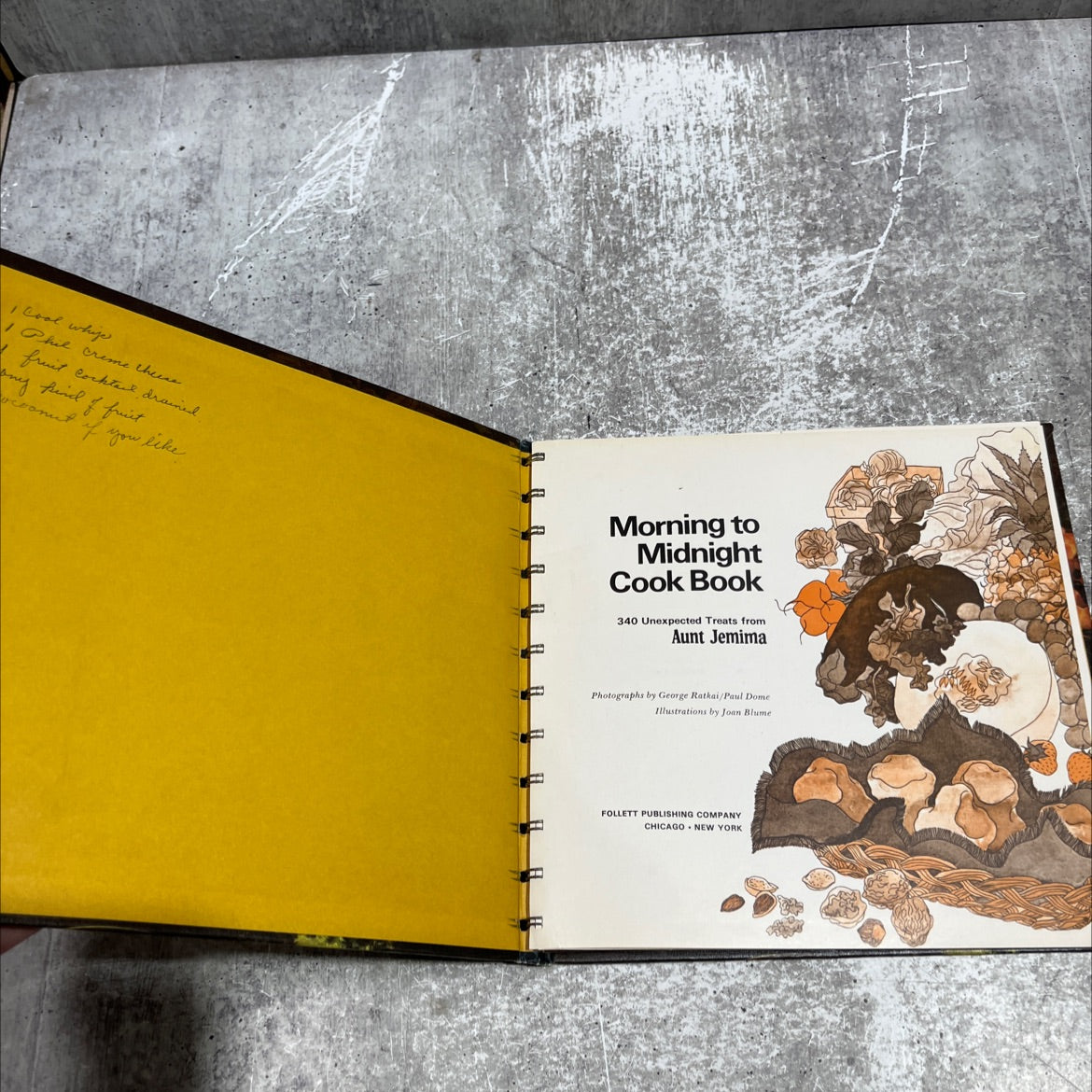 cool whije phil creme cheese fruit cocktail drained book, by aunt jemima, 1969 Hardcover image 2