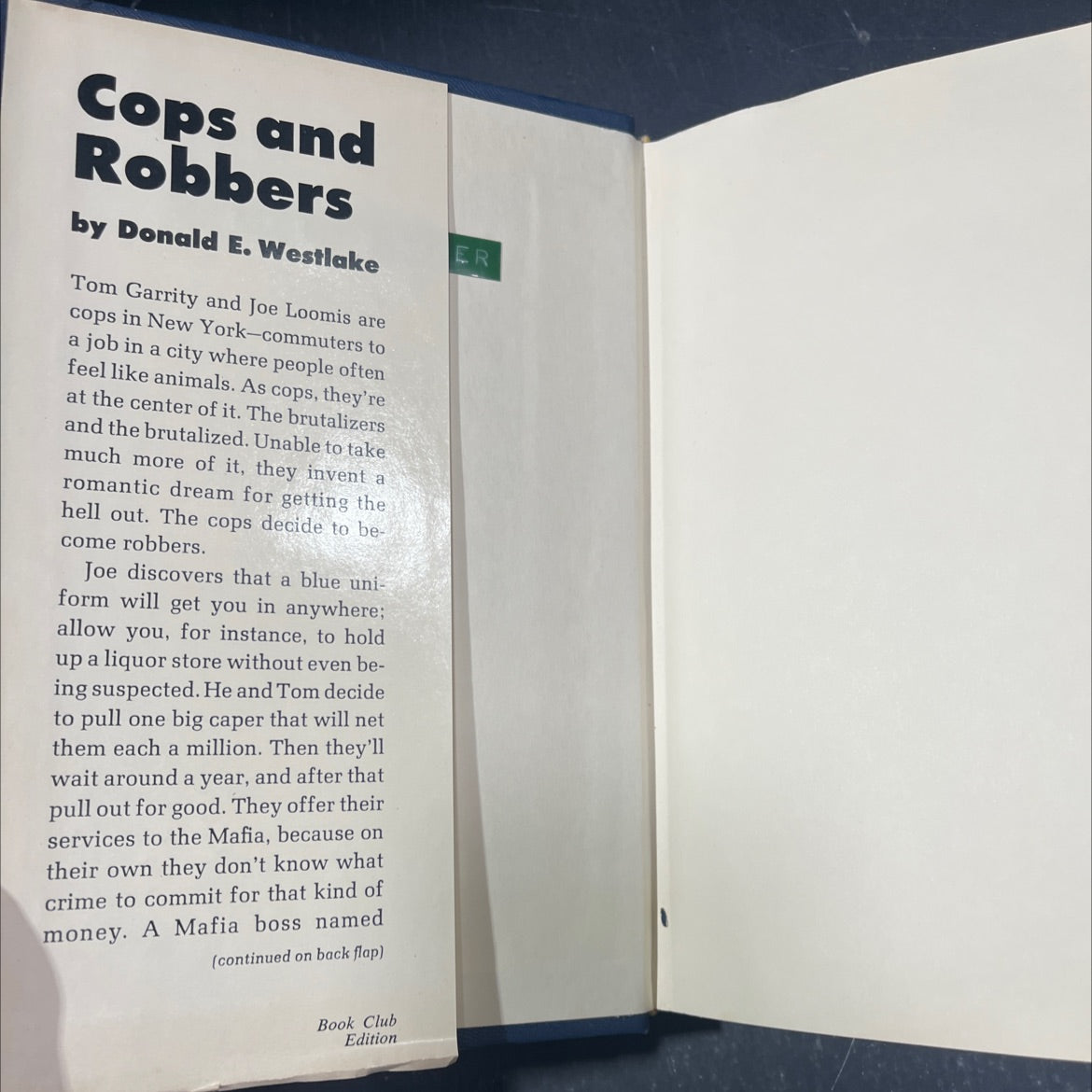 cops and robbers book, by Donald E. Westlake, 1972 Hardcover image 4