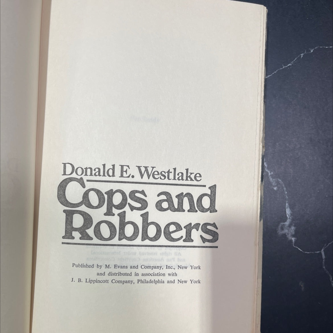 cops and robbers book, by Donald E. Westlake, 1972 Hardcover image 2