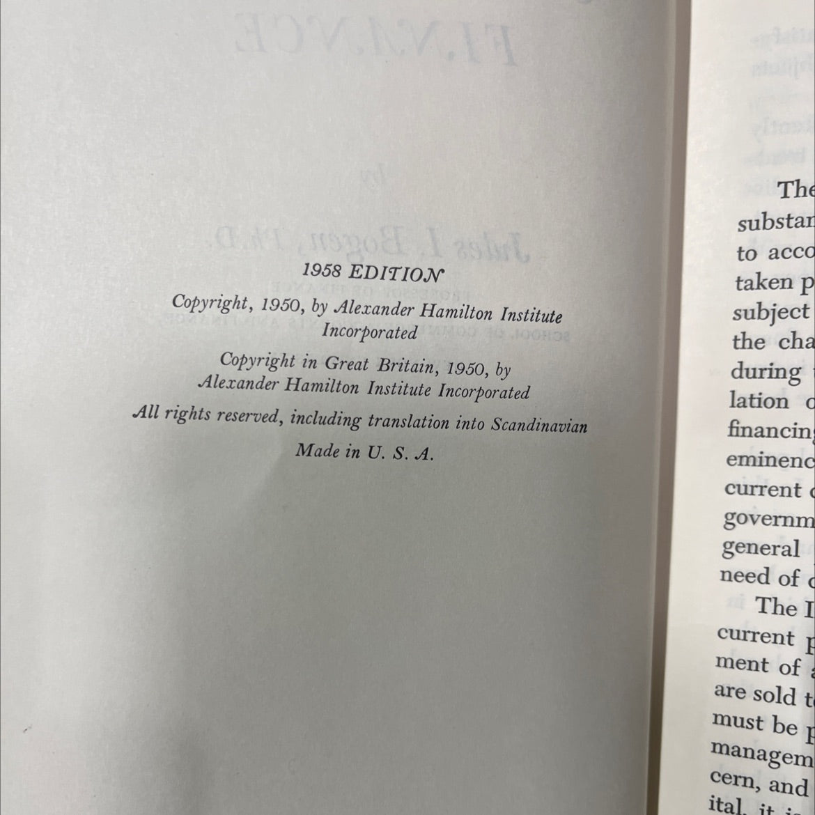 corporation finance book, by Jules I. Bogen, Ph.D., 1958 Leather image 3