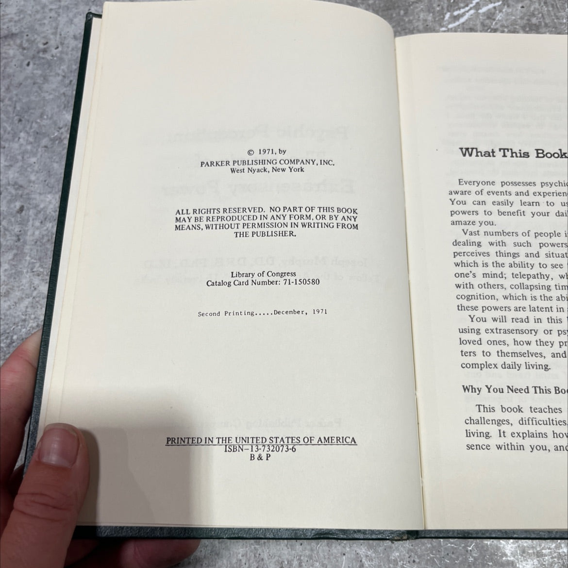 cosmic mind power book, by joseph murphy, 1971 Hardcover image 3