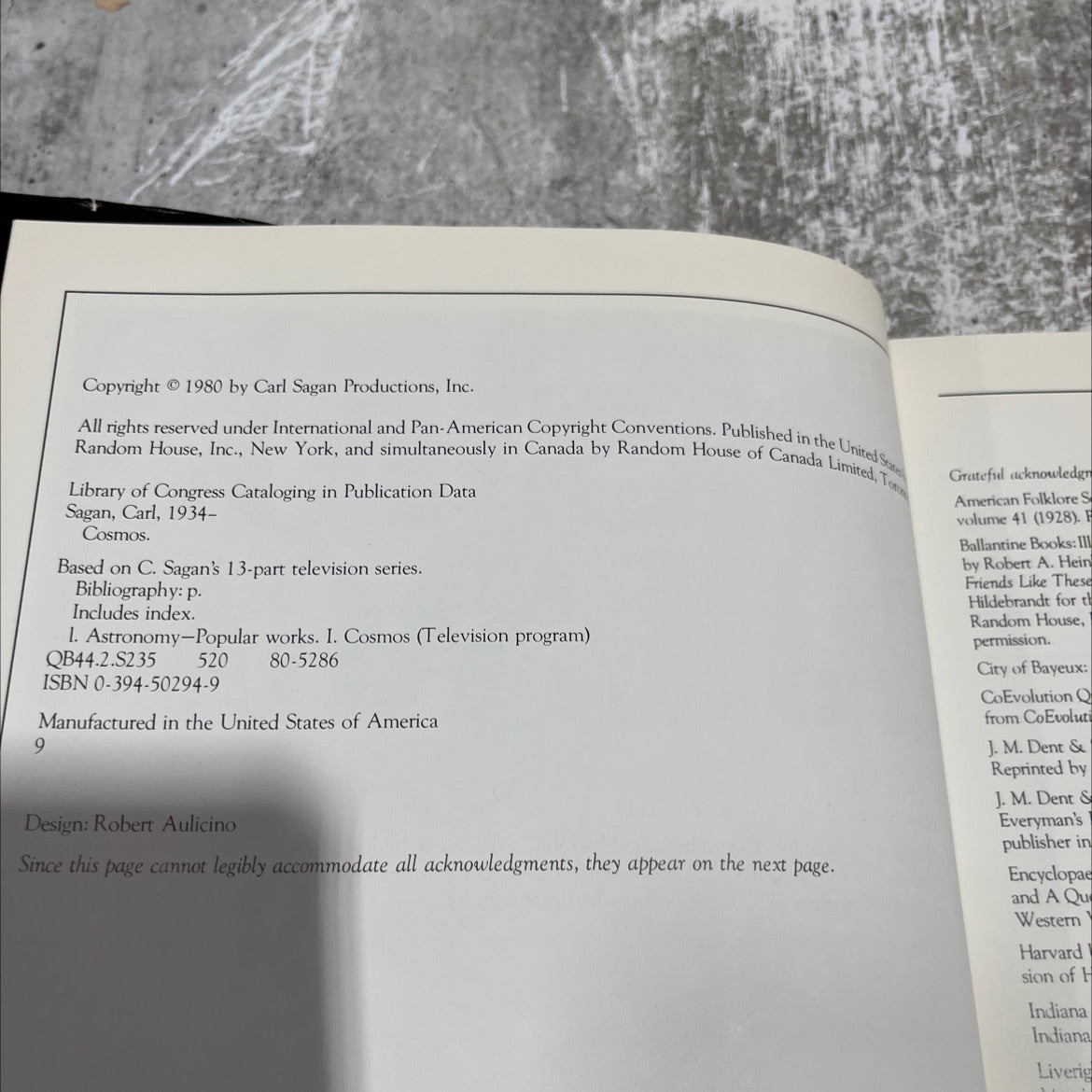 cosmos book, by Carl Sagan, 1980 Hardcover image 3