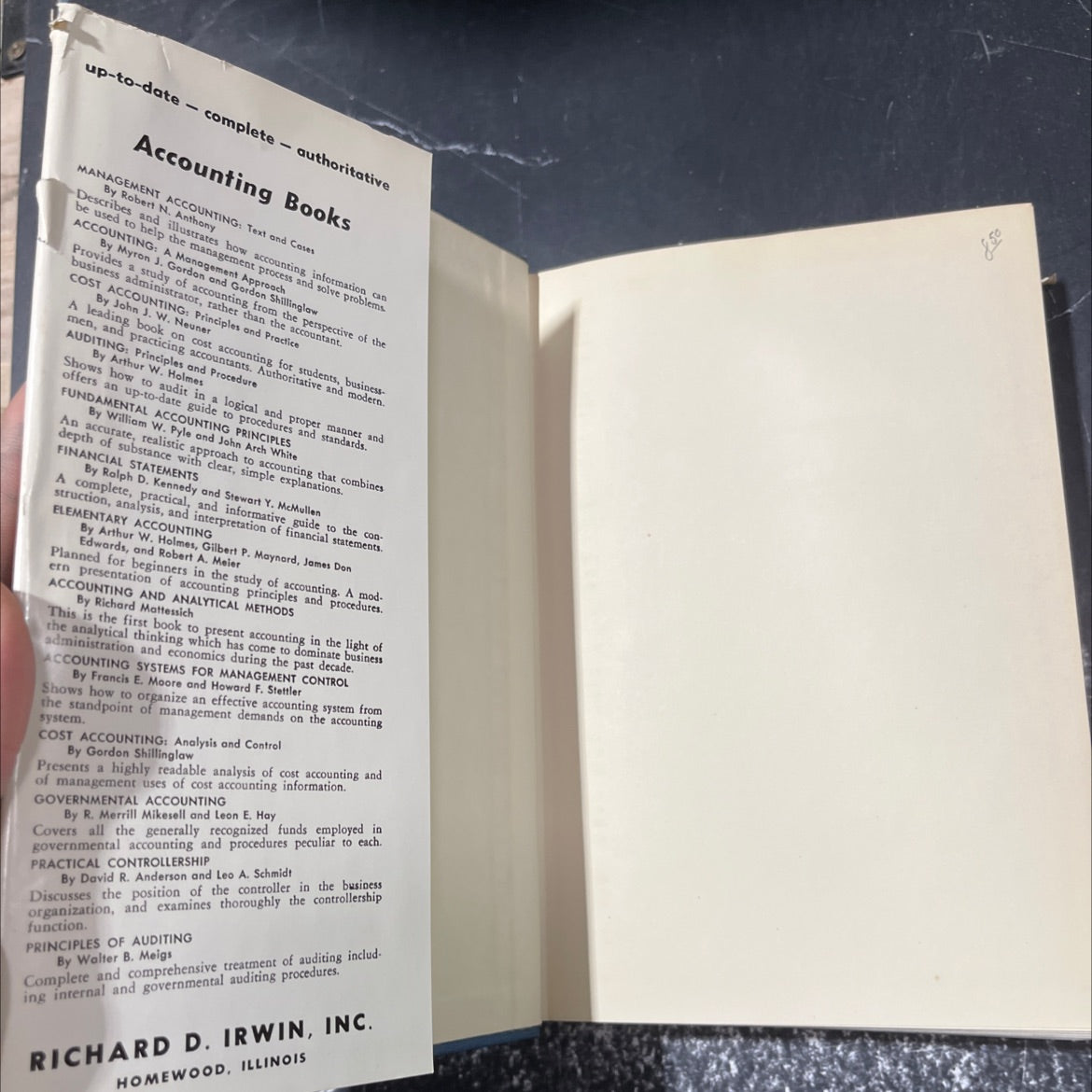 cost accounting analysis and control book, by gordon shillinglaw, 1966 Hardcover image 4