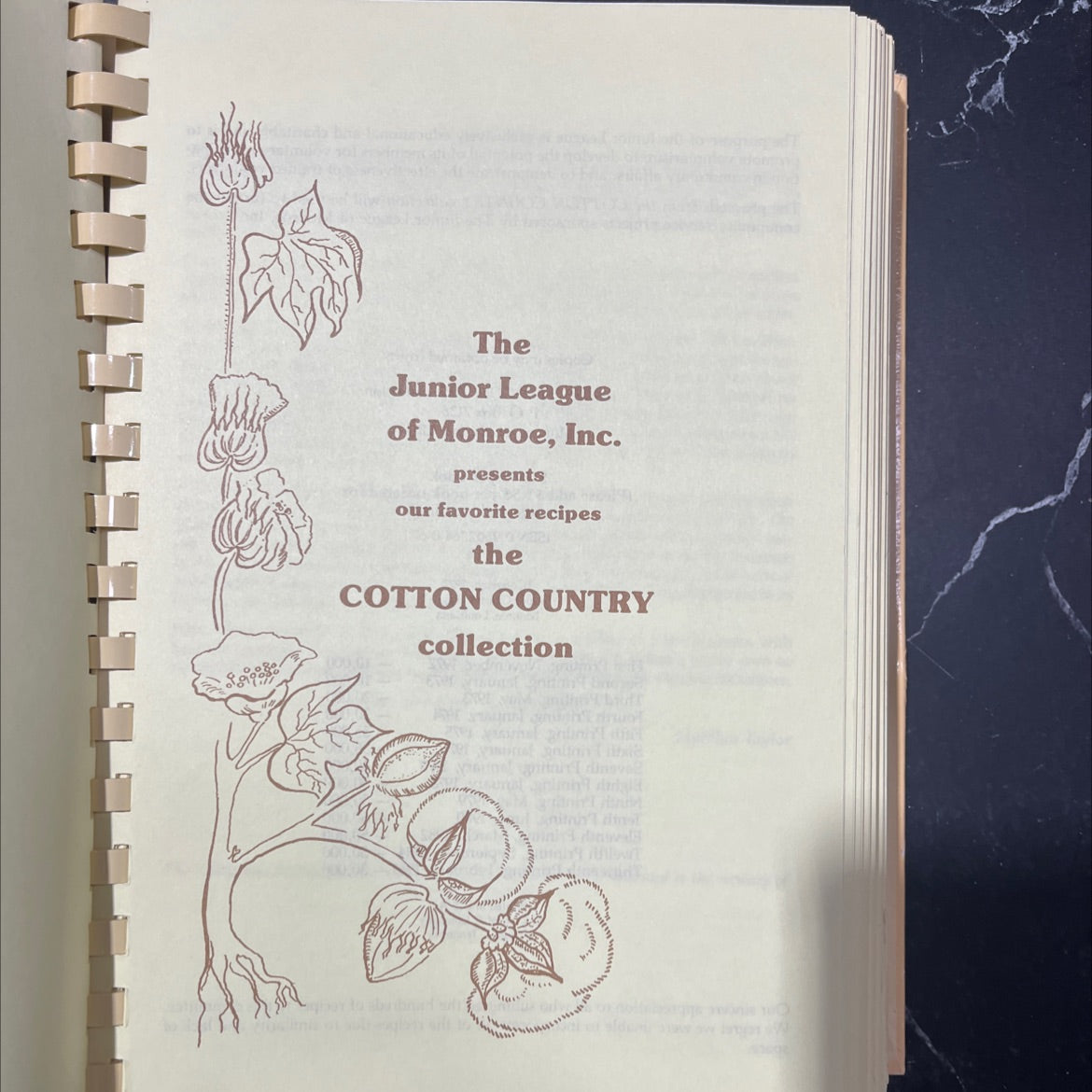 cotton country collection book, by junior league of monroe, inc., 1987 Hardcover image 2