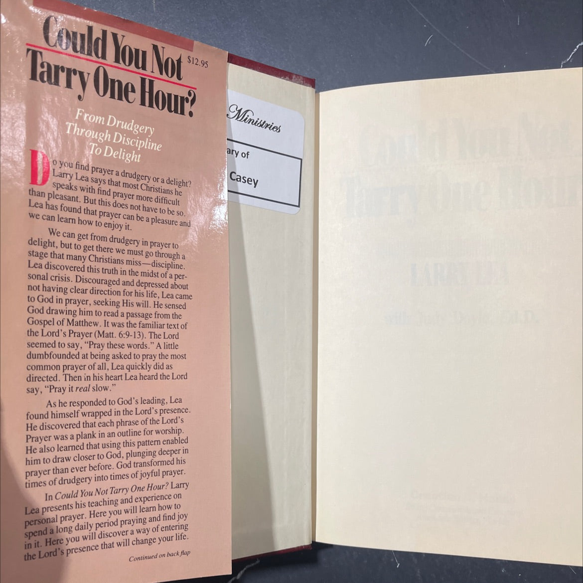 could you not tarry one hour? book, by larry lea with judy doyle, ed.d., 1987 Hardcover image 4