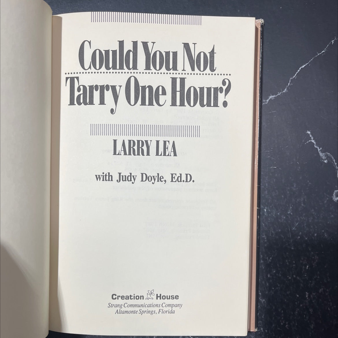could you not tarry one hour? book, by larry lea with judy doyle, ed.d., 1987 Hardcover image 2