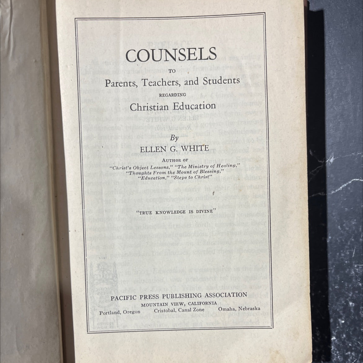 counsels to parents, teachers, and students regarding christian education book, by ellen g. white, 1943 Hardcover image 2