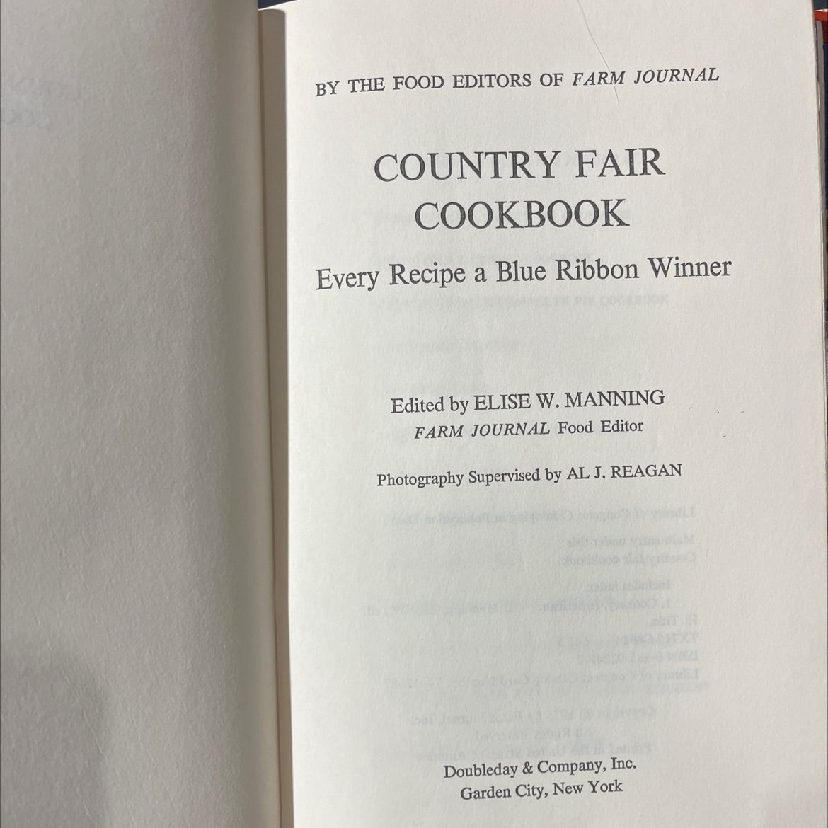 country fair cookbook book, by elise w. manning, 1975 Hardcover image 2